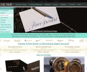 Fineprintnyc.com(Printing Services New York City) Screenshot