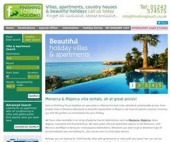 Finishingtouch.co.uk(Villa Rentals in Menorca & Majorca) Screenshot