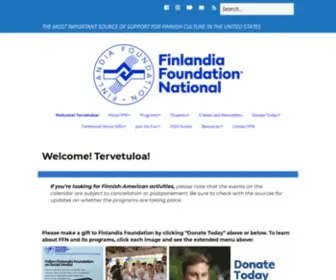 Finlandiafoundation.org(The Most Important Source of Support for Finnish Culture in the United States) Screenshot