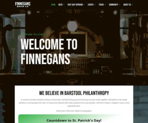 Finnegans.org(Charitable brewery in Minneapolis) Screenshot