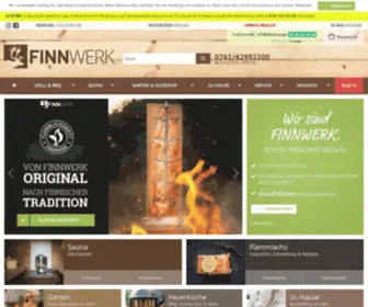 Finnhandel.com(In unserem Shop finden Sie die gesamte Welt der finnischen Feuerküche und Freizeitkultur) Screenshot