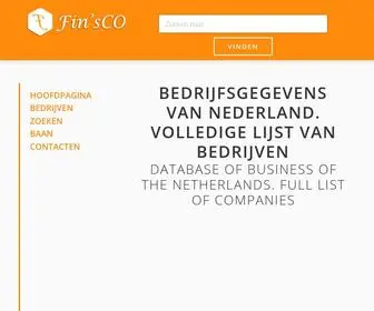 Finsco.top(Grote bedrijfsdatabase van Nederland in diverse sectoren) Screenshot