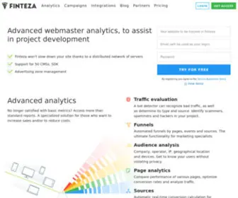 Finteza.com(Comprehensive analytics of your website and app audience) Screenshot