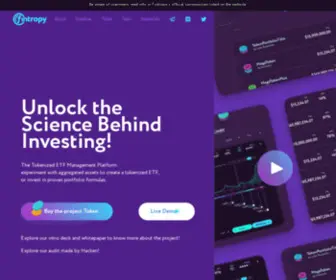 Fintropy.io(The Tokenized ETF Management Platform) Screenshot