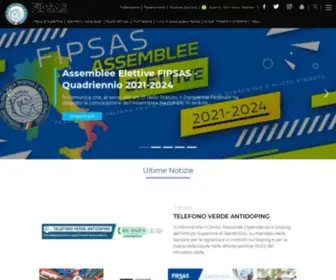 Fipsas.it(Homepage della Federazione Italiana Pesca Sportiva e Attività Subacquee) Screenshot