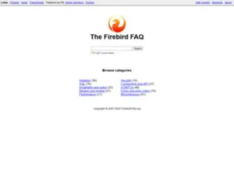 Firebirdfaq.org(Up-to-date answers to Firebird related questions) Screenshot