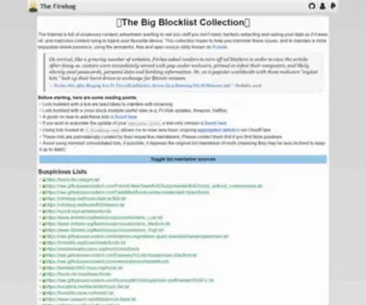Firebog.net(Blocklist) Screenshot