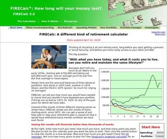 Firecalc.com(A different kind of retirement calculator) Screenshot