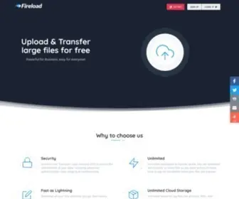 Fireload.com(Upload and Transfer files for free with Unlimited Storage) Screenshot