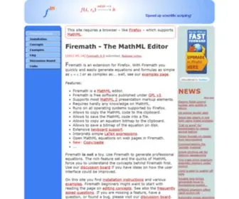 Firemath.info(The MathML) Screenshot