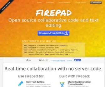 Firepad.io(An open source collaborative code and text editor) Screenshot