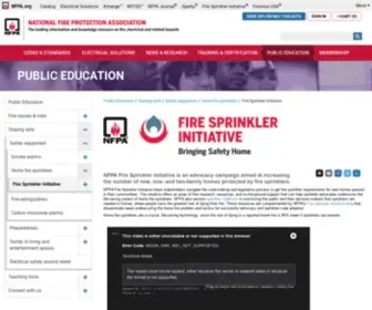 Firesprinklerinitiative.org(Fire Sprinkler Initiative) Screenshot