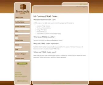 Firmscode.com(US Customs FIRMS Codes) Screenshot