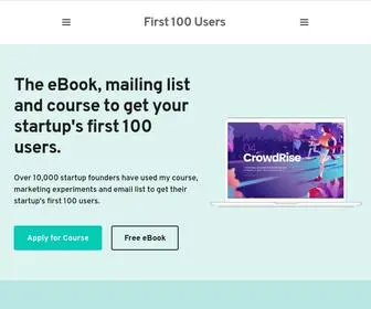 First100Users.com(First 100 Users) Screenshot