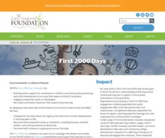 First2000Days.org(Early Investments. A Lifetime of Results. NCECF’s First 2000 Days Campaign has) Screenshot