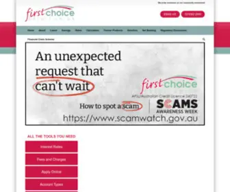 Firstchoicecu.com.au(First Choice Credit Union) Screenshot