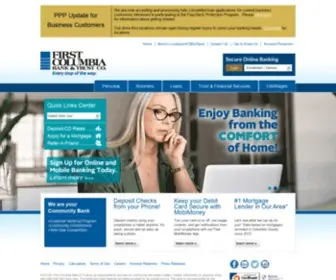 Firstcolumbiabank.com(We invite you to come see what better banking) Screenshot