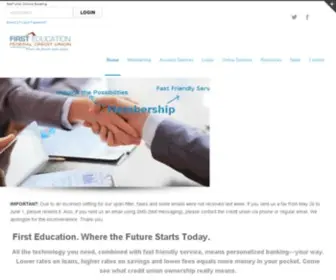 Firstedfcu.com(First Education Federal Credit Union) Screenshot