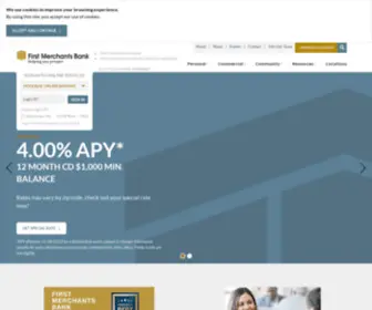 Firstmerchants.com(First Merchants Bank) Screenshot