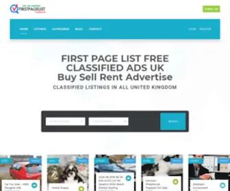 Firstpagelist.co.uk(Classified Ads in London and All over UK) Screenshot