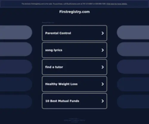Firstregistry.com(Premium domain) Screenshot