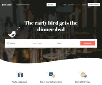 Firsttable.ie(50% off Restaurant Deals with First Table) Screenshot