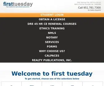 Firsttuesday.us(California real estate courses by firsttuesday) Screenshot