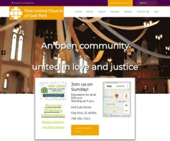 Firstunitedoakpark.com(An open and affirming church. First United Church of Oak Park) Screenshot