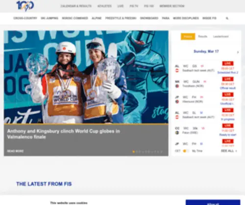 Fis-Ski.com(The home of snow sports since 1910) Screenshot