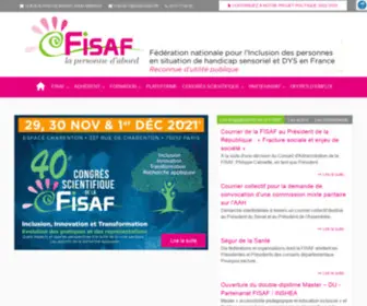 Fisaf.asso.fr(Fédération nationale pour l’Inclusion des personnes en situation de handicap sensoriel et troubles DYS en France) Screenshot