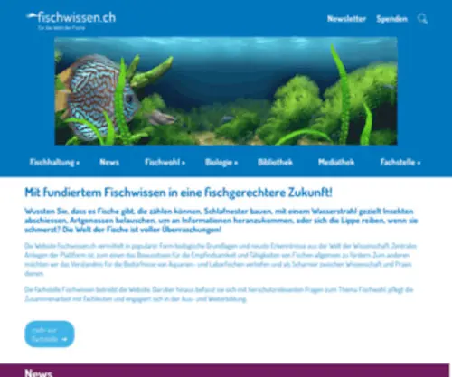 Fischwissen.ch(Startseite) Screenshot