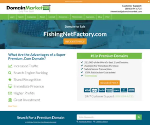 Fishingnetfactory.com(Forsale Lander) Screenshot