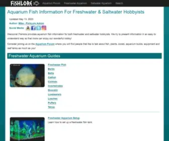 Fishlore.com(Aquarium Fish Information For Freshwater and Saltwater Hobbyists) Screenshot