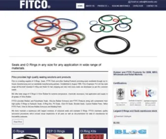 Fitcoseals.com(Seals and O Rings in any size for any application in wide range of materials.FITCO) Screenshot