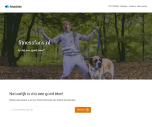 Fitnessfans.nl(Domeinnaam registreren bij Hostnet: MAKKELIJK) Screenshot
