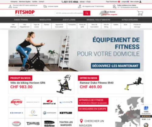 Fitshop.ch(Fitnessgeräte kaufen bei) Screenshot