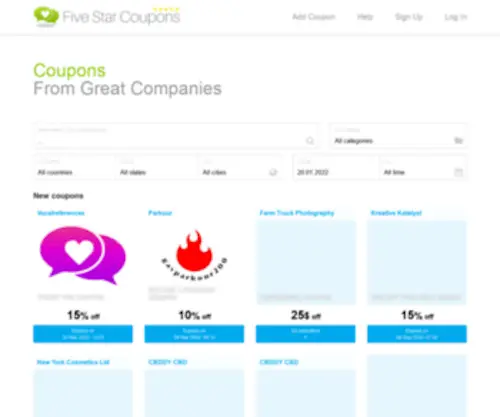 Fivestarcoupons.com(Five Star Coupons) Screenshot