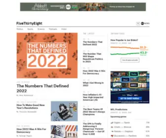 Fivethirtyeight.com(538 uses statistical analysis) Screenshot