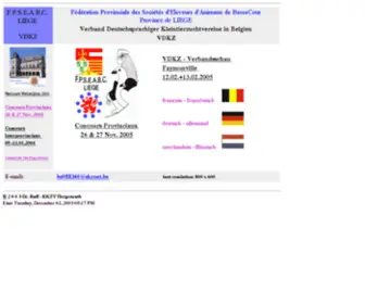 Fiw-BE.org(Province de LIEGE et VDKZ (Verband Deutschsprachiger Kleintierzuchtvereine in Belgien)") Screenshot