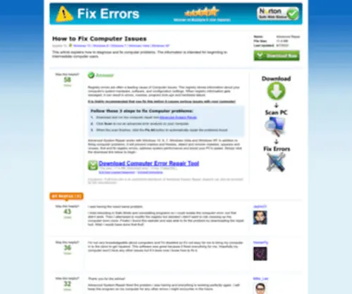 Fixerrors.com(How To Fix Computer Issues) Screenshot