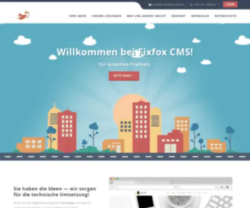 Fixfox.eu(Demozugang Fixfox Wir programmieren eine responsive Website mit dem Fixfox Web CMS zum Festpreis) Screenshot