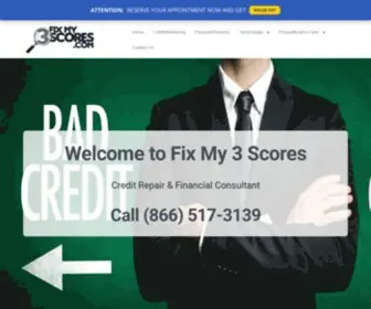 Fixmy3Scores.com(We Fix Credit Reports) Screenshot