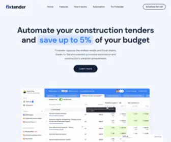 Fixtender.com(Construction procurement management system) Screenshot