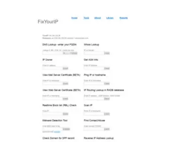 Fixyourip.com(Online Network tools) Screenshot