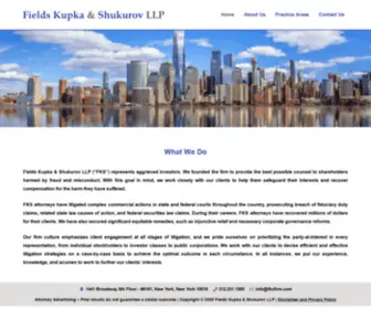 FKsfirm.com(Fields Kupka & Shukurov LLP represents aggrieved investors. Our practice) Screenshot