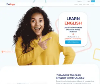 Flalingo.com(Learn English with Online Lessons From Native English Tutors) Screenshot