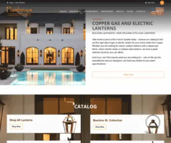 Flambeauxlighting.com(Copper Gas & Electric Lanterns) Screenshot