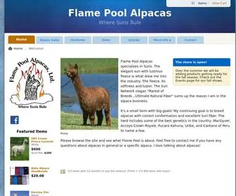 Flamepoolalpacas.com(Flame Pool Alpacas specializes in Suris. The elegant suri with lustrous fleece) Screenshot