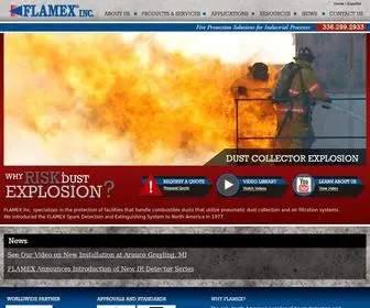 Flamexinc.com(Flamex Spark Detection & Extinguishing Systems) Screenshot