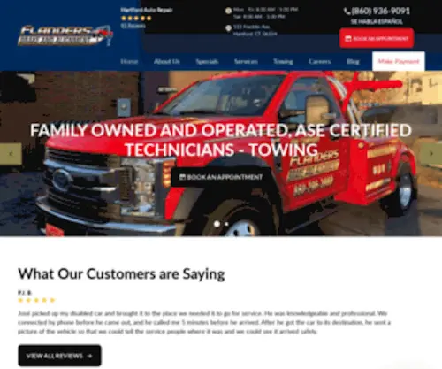 Flandersbrake.com(Auto Repair & Towing Hartford) Screenshot